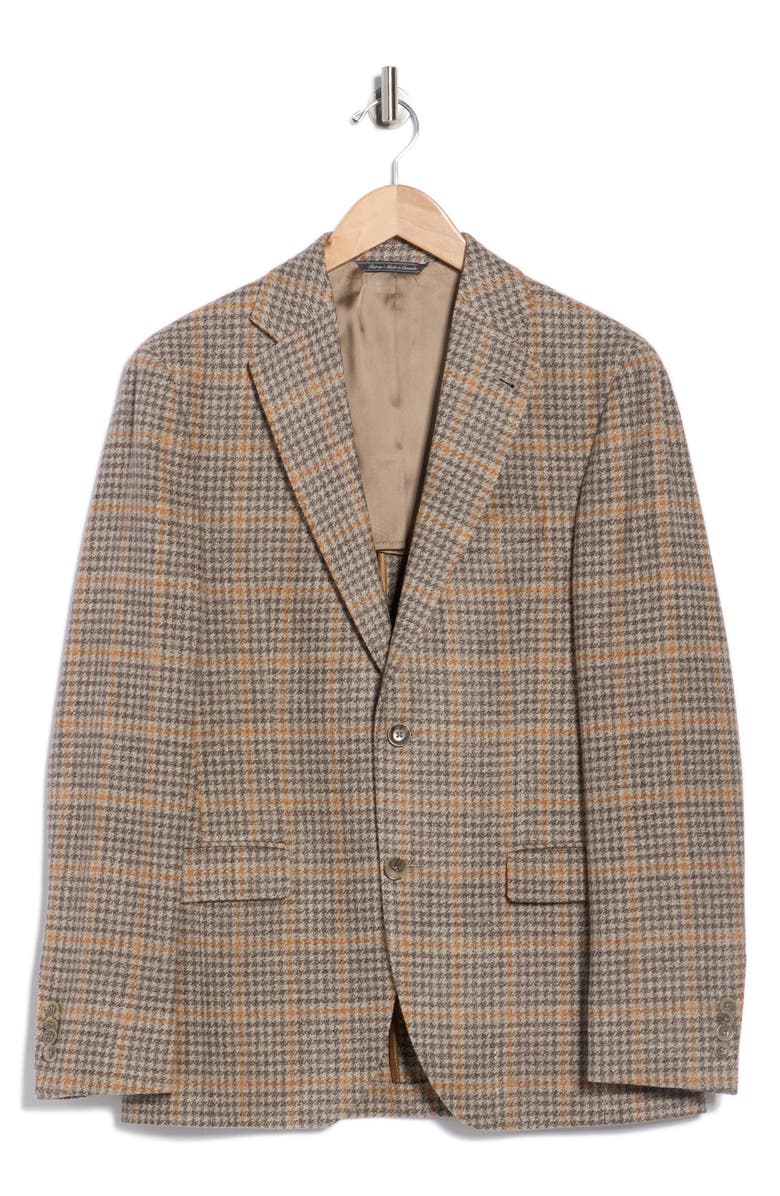 Jack Victor Mcallen Plaid Wool Blend Sport Coat, Alternate, color, Tan