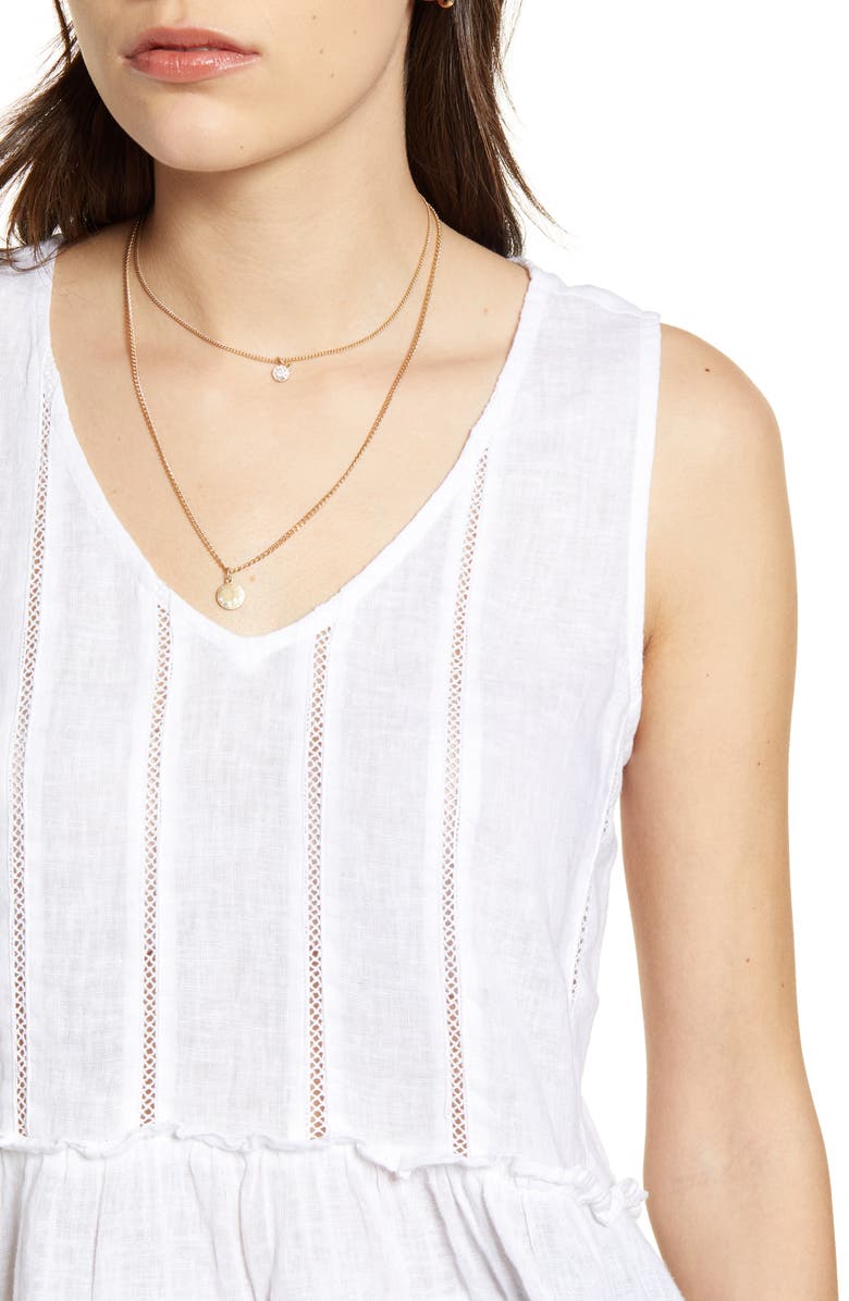 Rails Mira Stripe Linen Blend Sleeveless Peplum Top, Alternate, color,