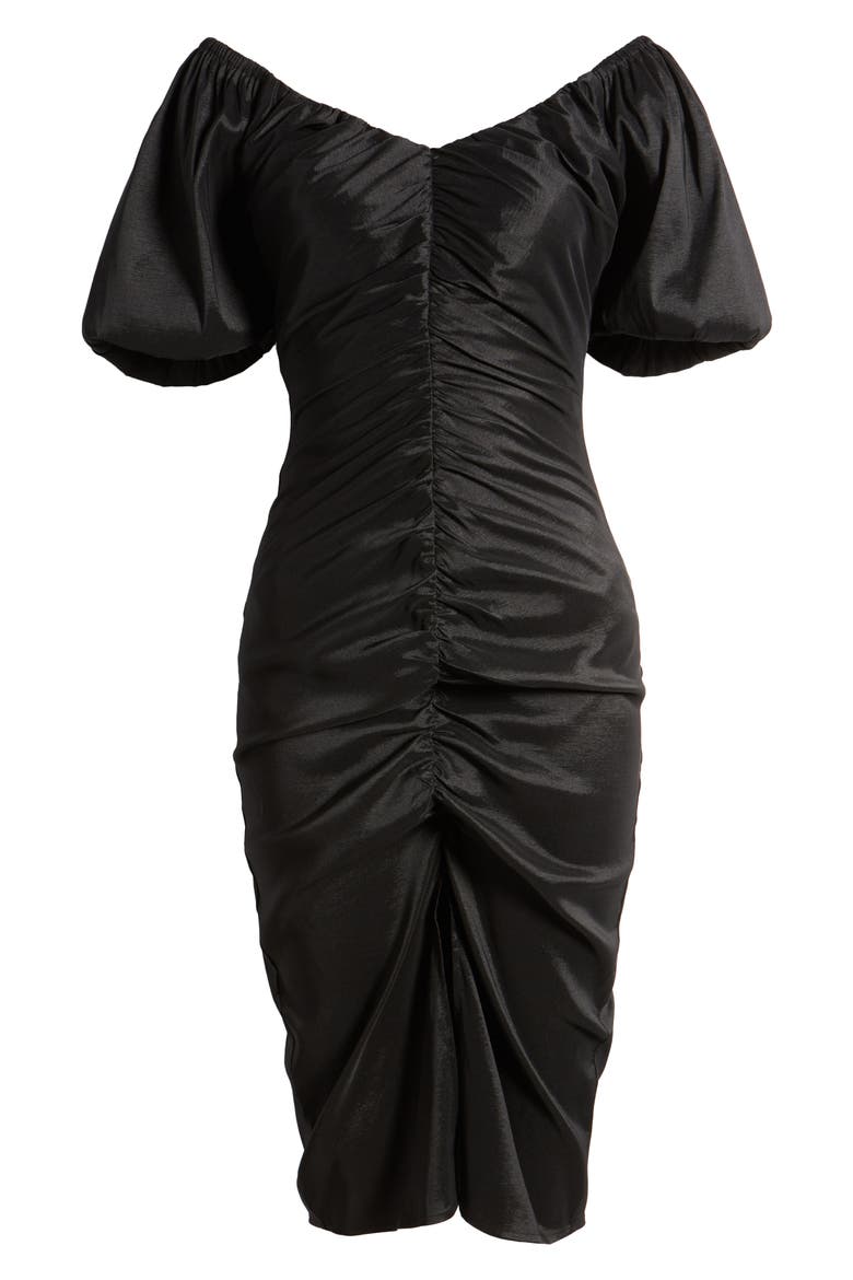 Ruched Sheath Dress, Alternate, color, BLACK