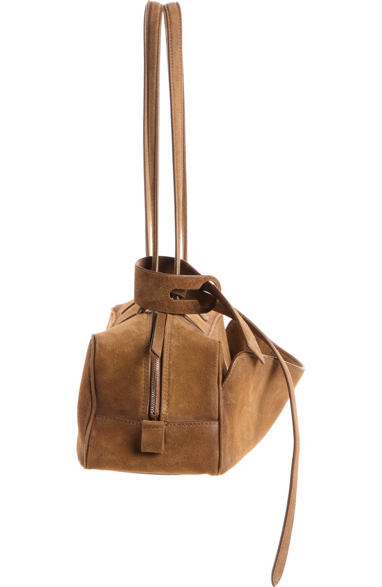 Balenciaga Small Carrie Waxed Suede Tote, Alternate, color, 2533 Camel