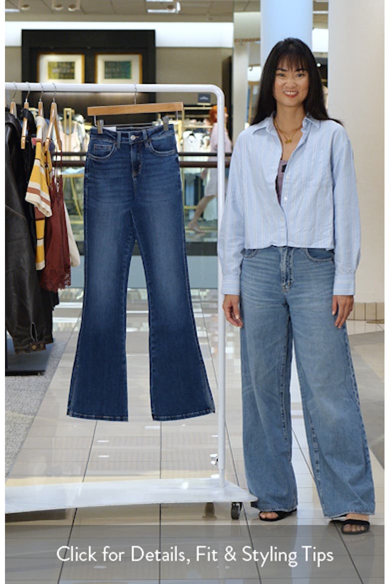 Split Hem Mid Rise Flare Jeans video