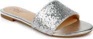 Jewel Badgley Mischka Dillian Glitter Slide Sandal
