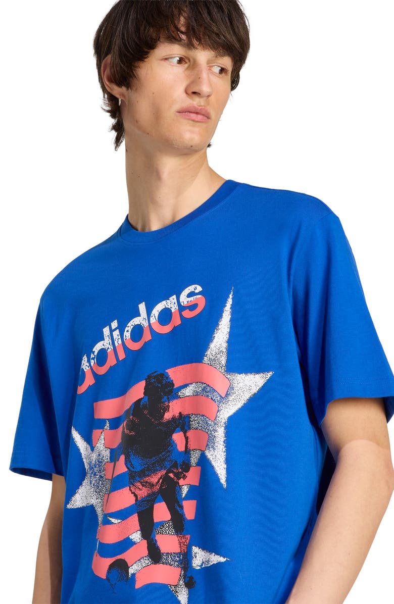adidas Archive Football Stars Graphic T-Shirt, Alternate, color, Power Blue