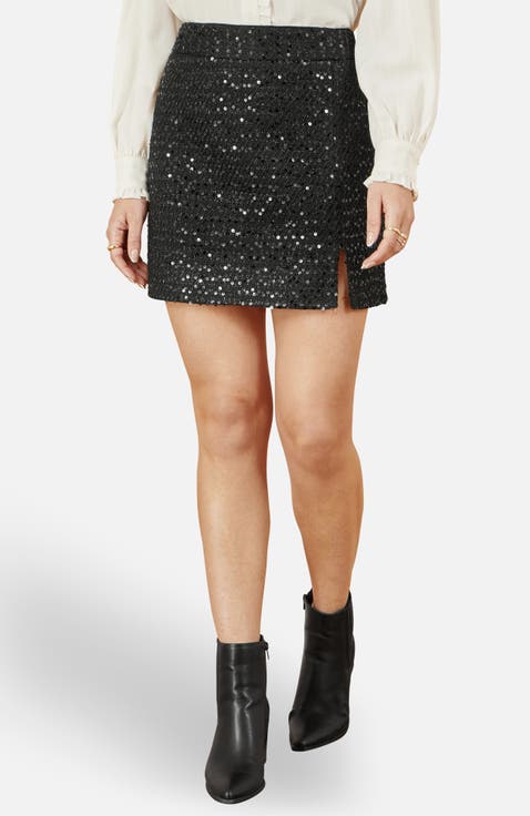 Boucle Sequin Mini Skirt