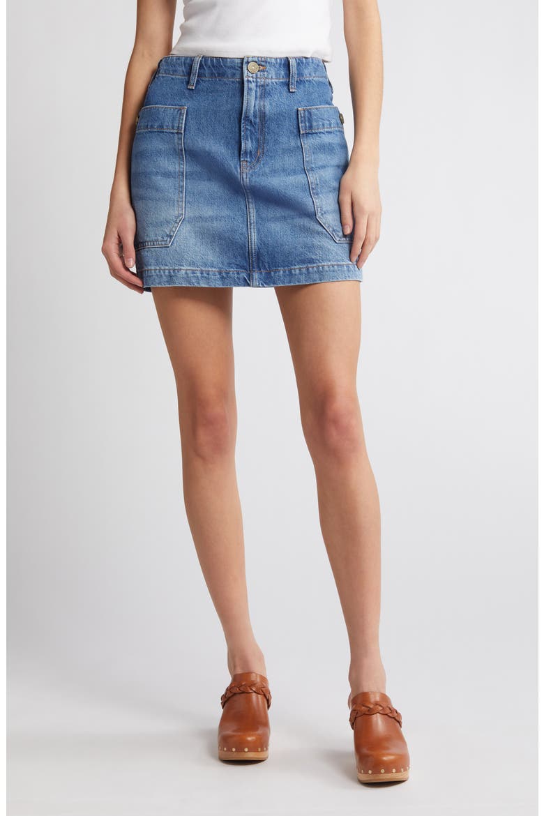 Cargo Denim Miniskirt, Main, color, MOREY