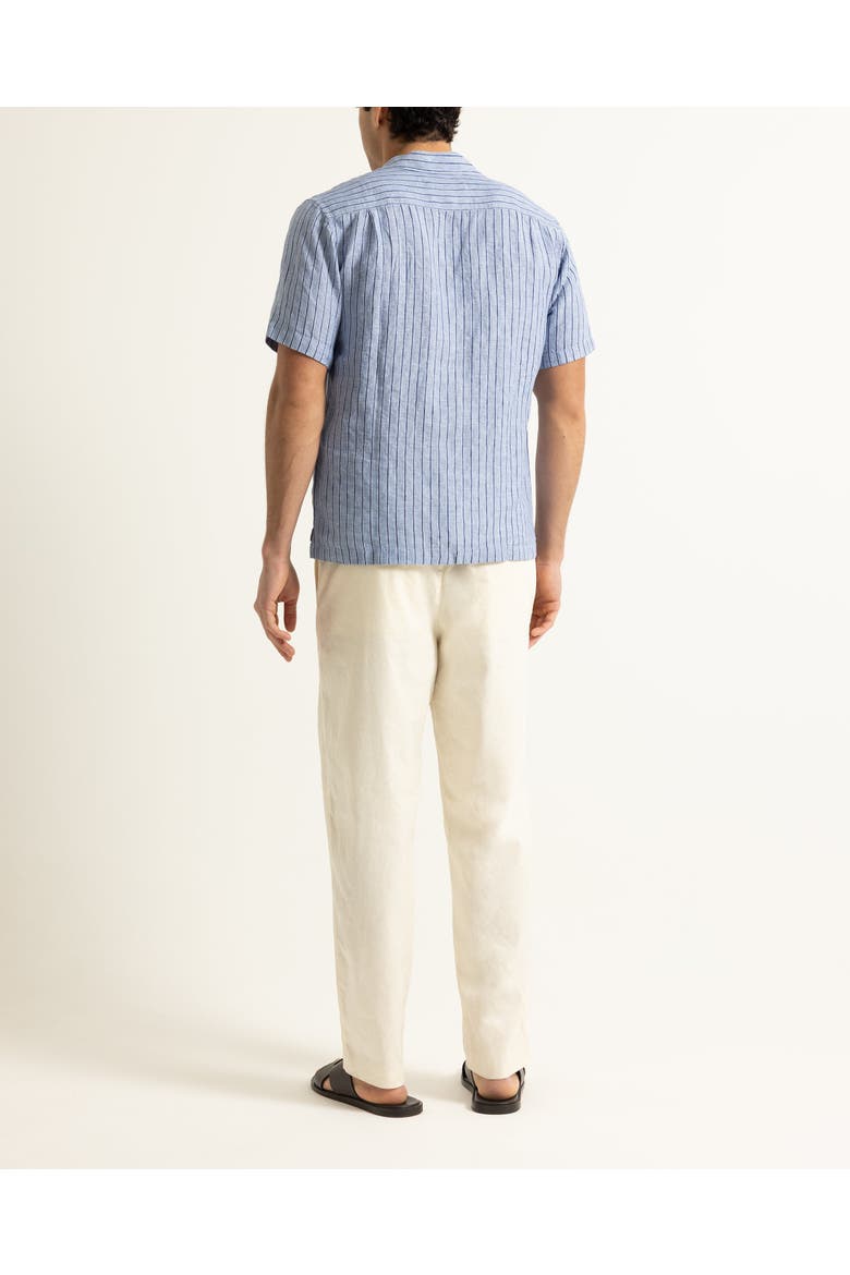 Maitan Lino Relaxed Fit Linen Stripe Shirt, Alternate, color, Bergamo Blue Stripe