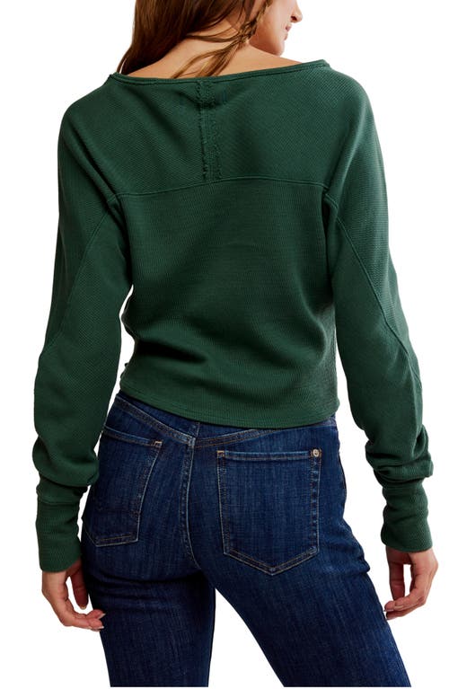 Free People Jess One-shoulder Thermal Top In Green