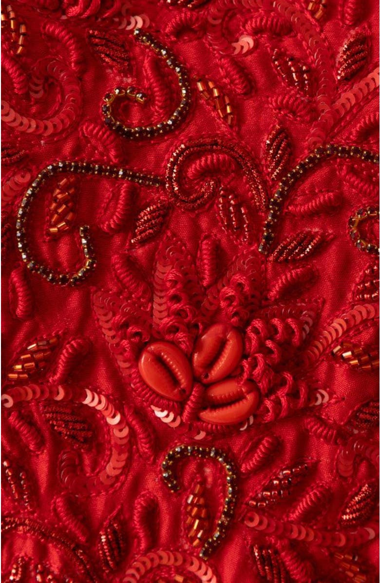 RAAS Kia Raw Silk One Shoulder Gown, Alternate, color, Red