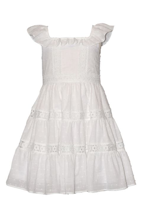 Kids' Lace Insert Clip Dot Dress (Big Kid)