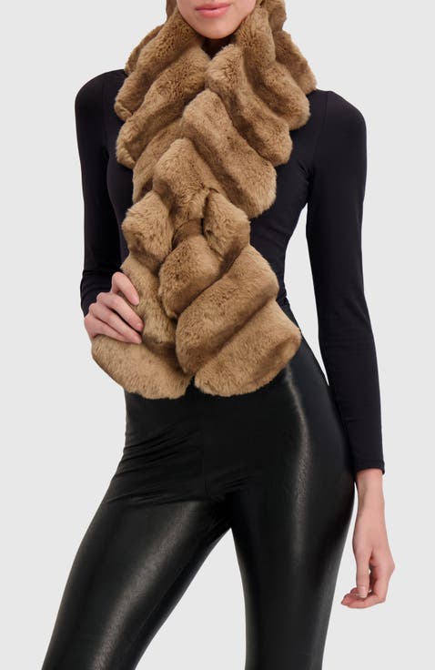 Fur-Free Chinchilla (Faux Fur) Pull-Through Scarf