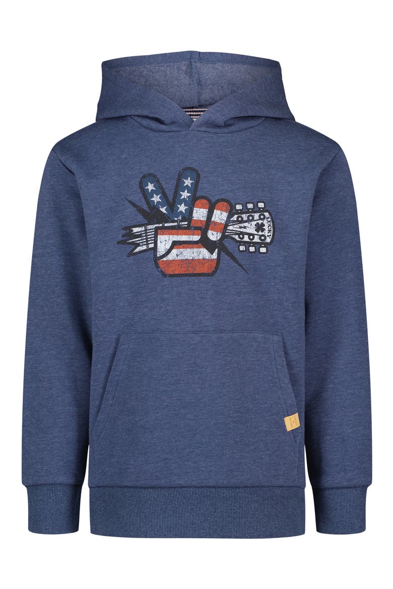 Kids' Victory Graphic Hoodie, Main, color, DARK DENIM HEATHER