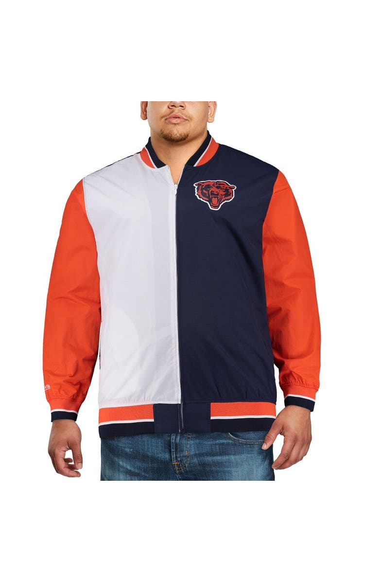 Mitchell & Ness Men's Mitchell & Ness Navy/White Chicago Bears Big & Tall Team History 2.0 Warm-Up Jacket, Alternate, color, 