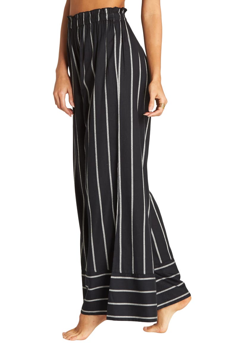 Flip Out Stripe Wide Leg Pants, Main, color, BLACK