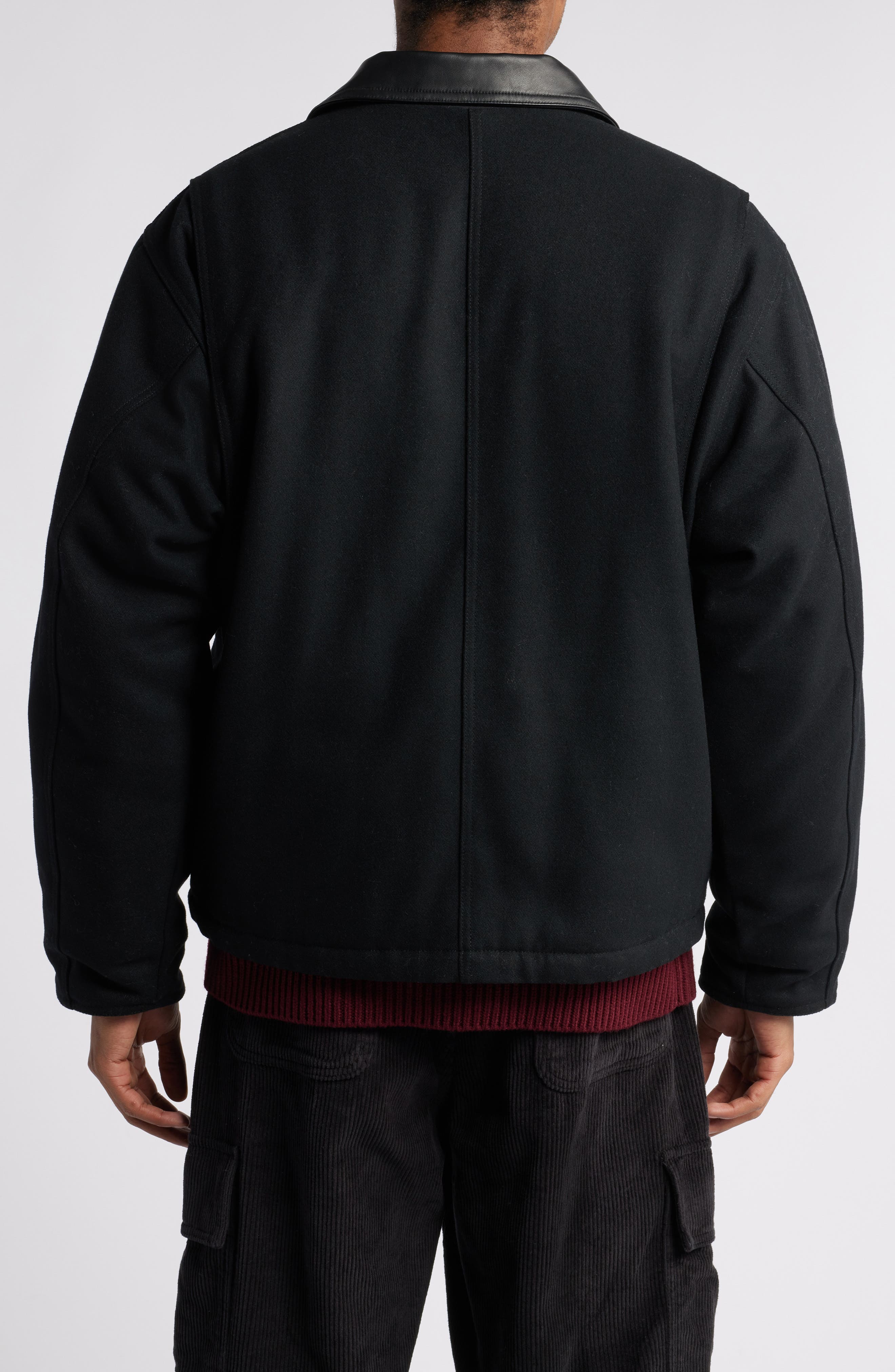 Chisel Quilted Lining Melton Wool Blend Jacket (Men) | Nordstrom