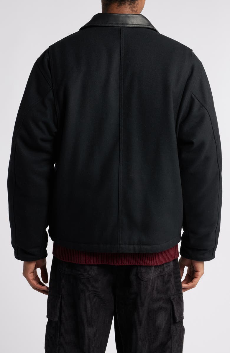 Obey Chisel Quilted Lining Melton Wool Blend Jacket, Alternate, color,