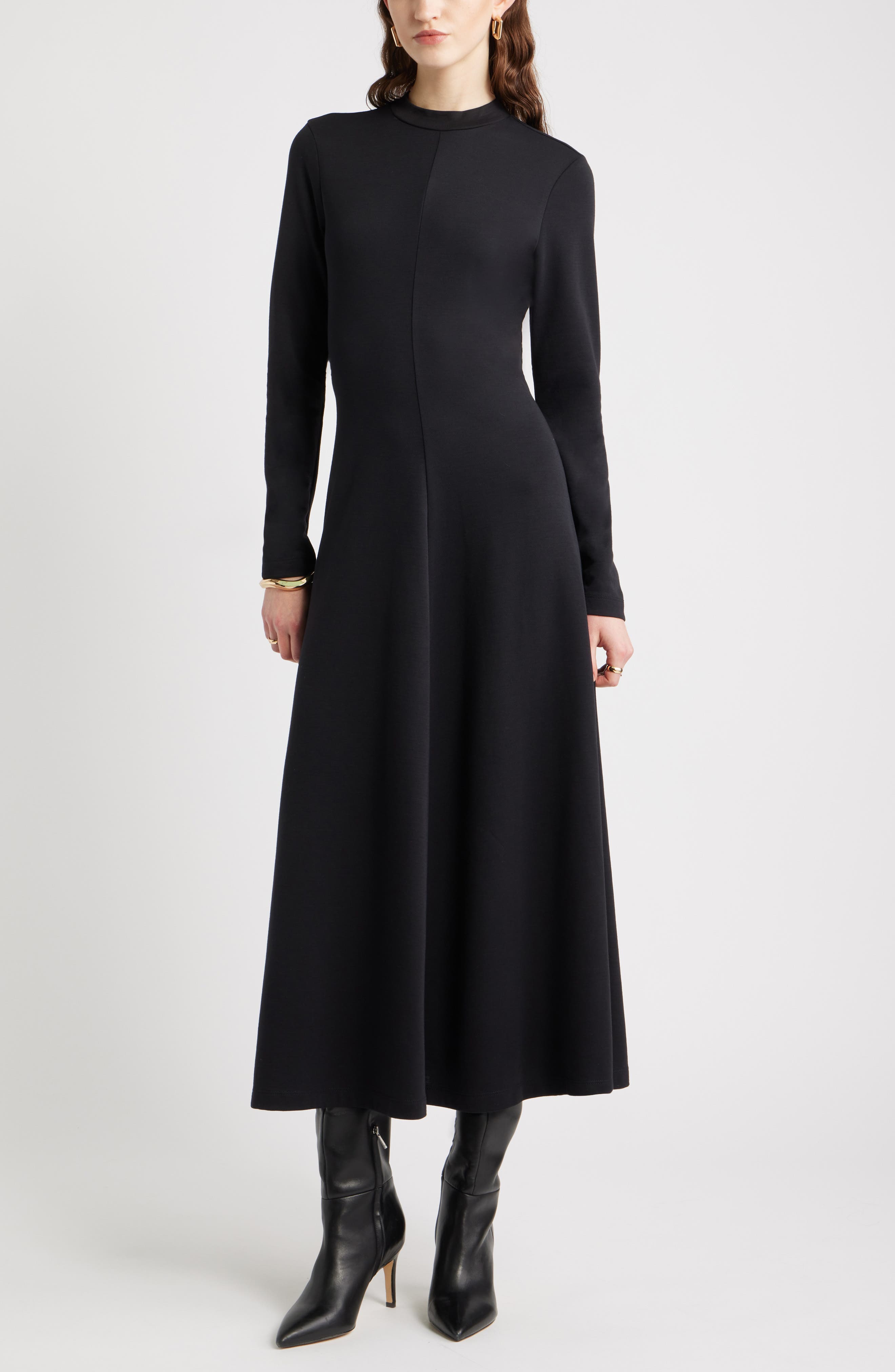 Nordstrom Mock Neck Long Sleeve Maxi Dress