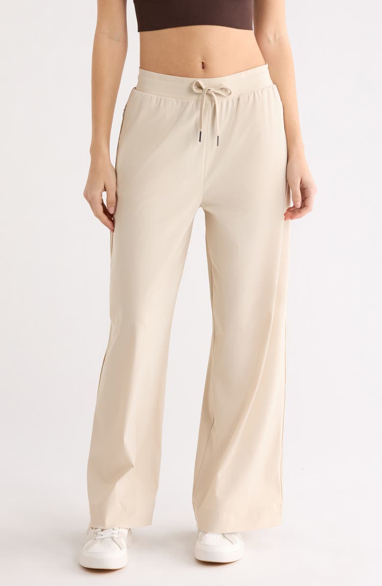 Sweaty Betty Explorer Side Stripe Wide Leg Pants, Main, color, Barley Beige