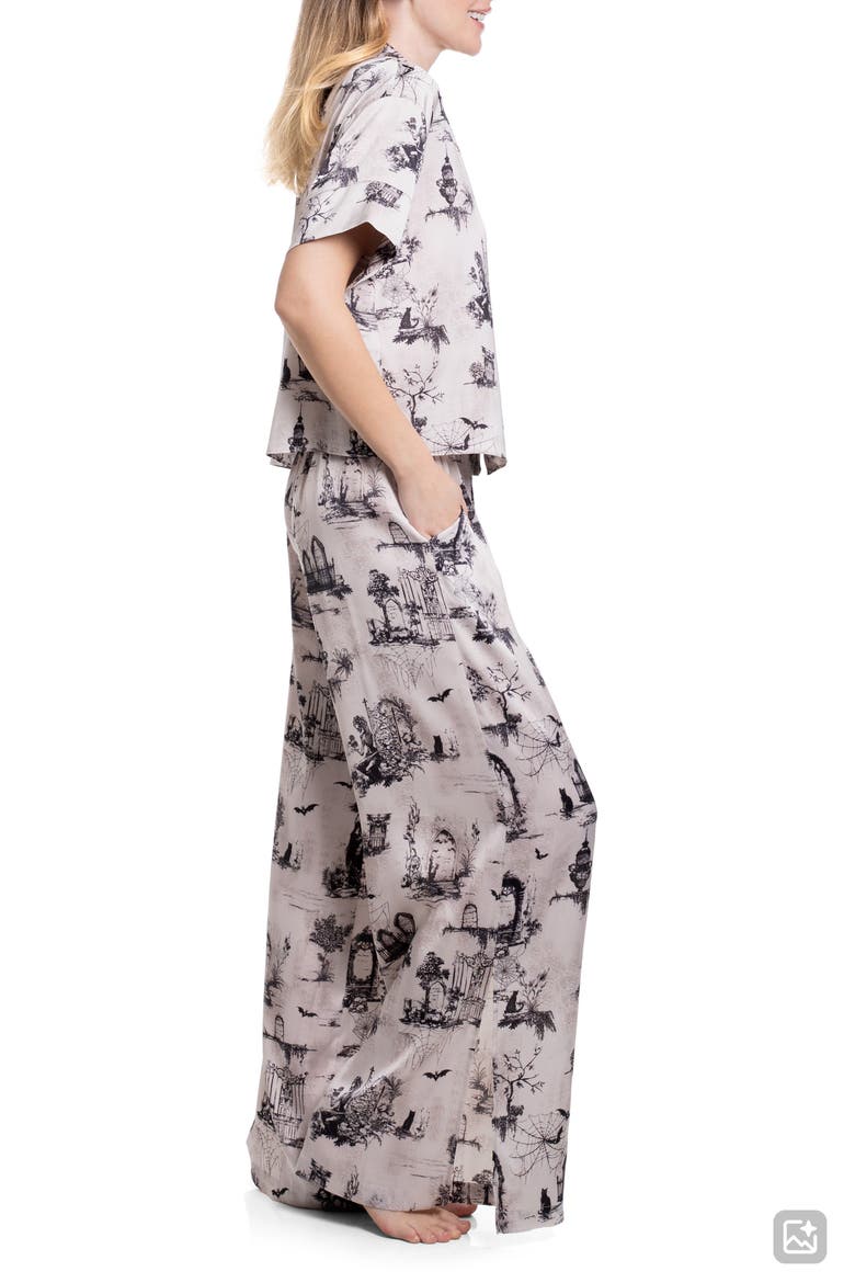 Erie Toile Satin Pajamas, Alternate, color, ERIE TOILE