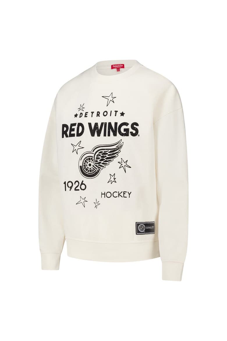 Women's Mitchell & Ness  Cream Detroit Red Wings Logo 3.0 Pullover Sweatshirt, Alternate, color, Cream