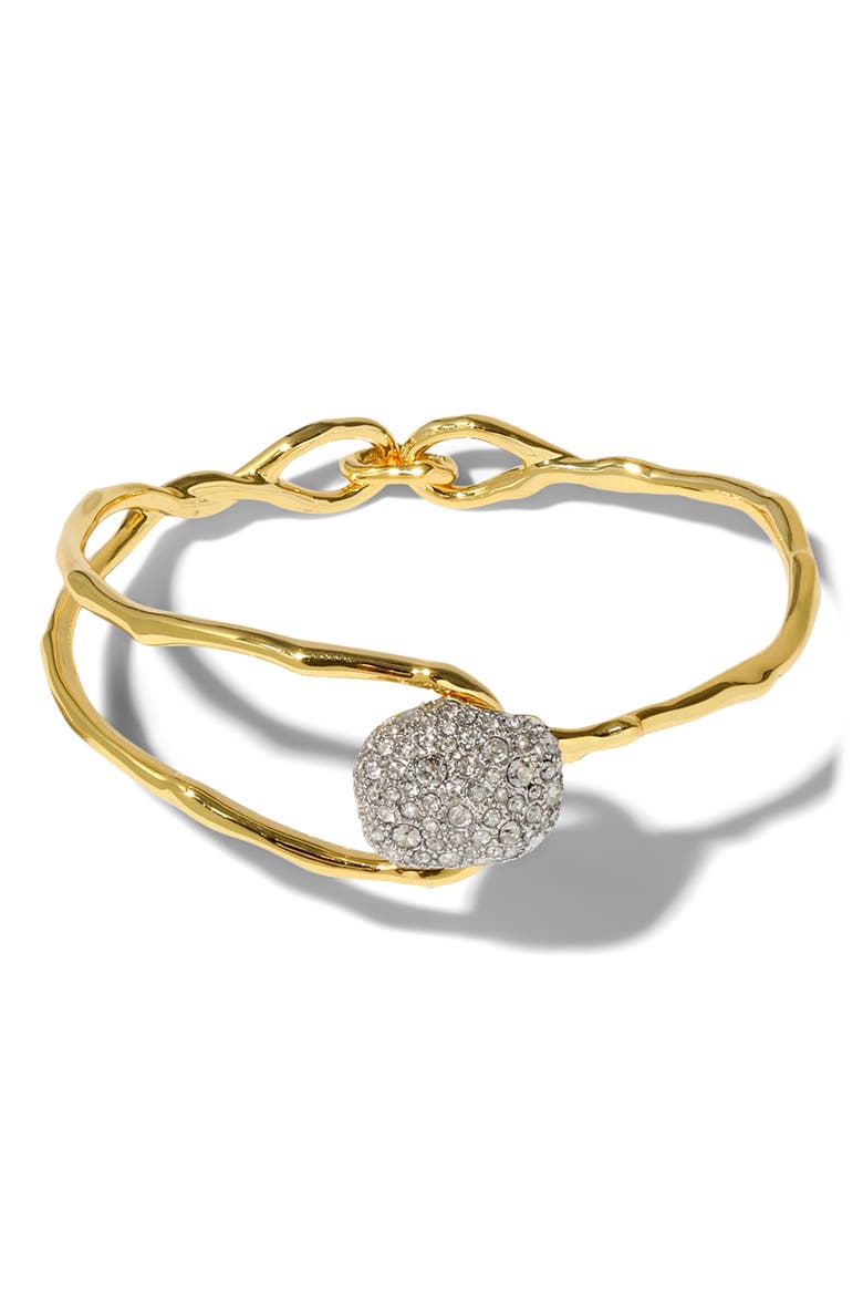 Solanales Crystal Pavé Pebble Bangle Bracelet, Main, color, CRYSTALS