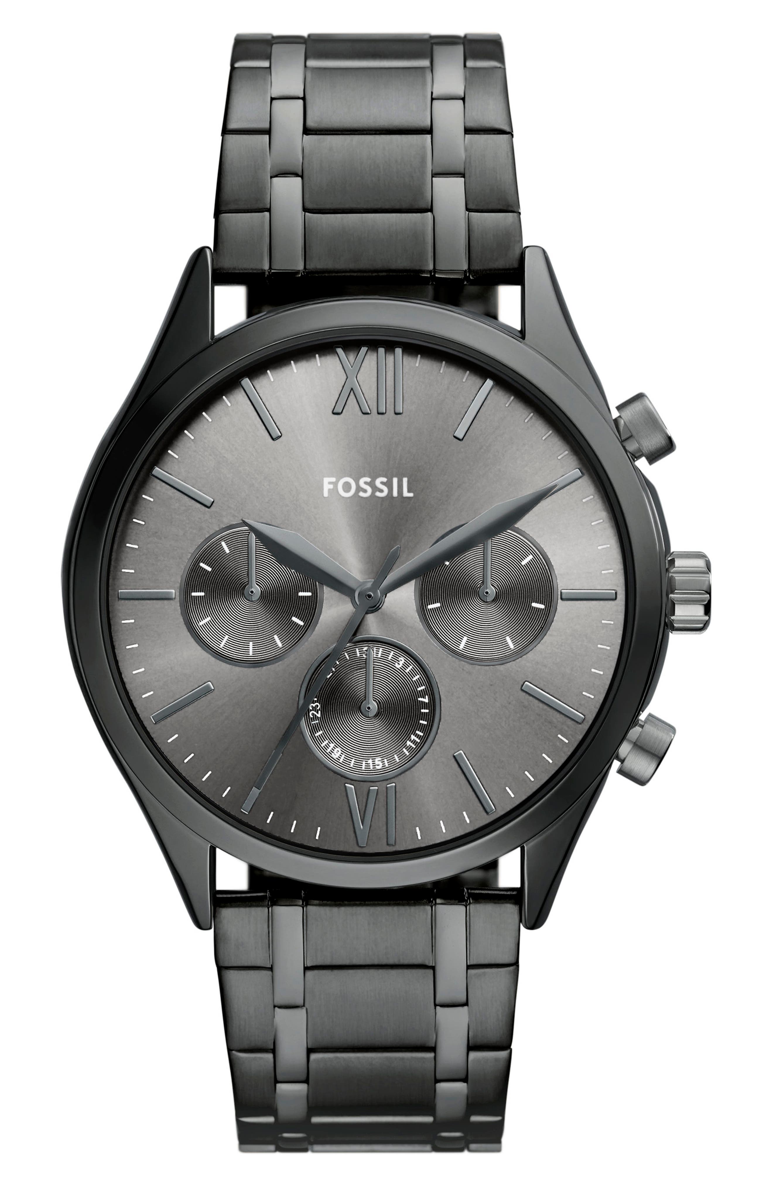 Fossil Fenmore Three Hand Quartz Bracelet Watch, 44mm