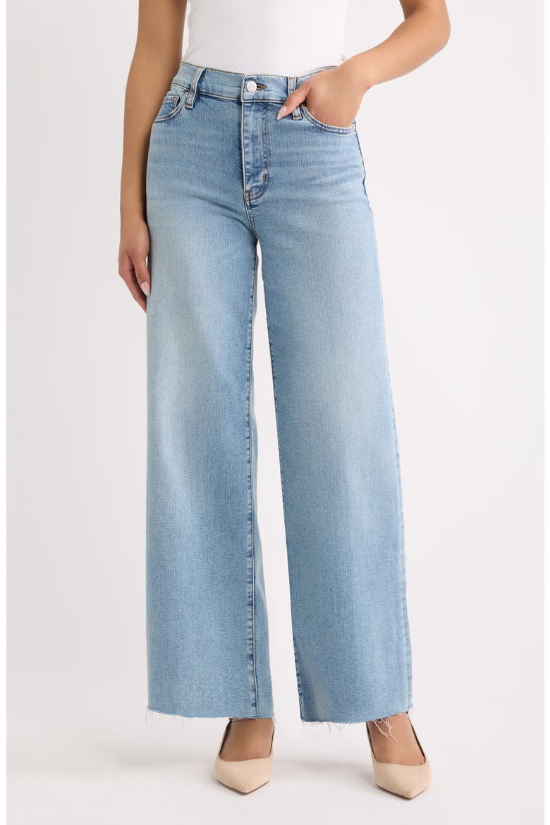 Le Slim Palazzo High Waist Wide Leg Jeans, Main, color, DOVETAIL RAW FRAY