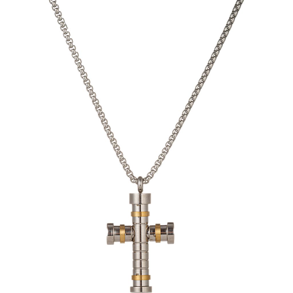 Eye Candy Los Angeles Jordan Cross Pendant Necklace In Silver