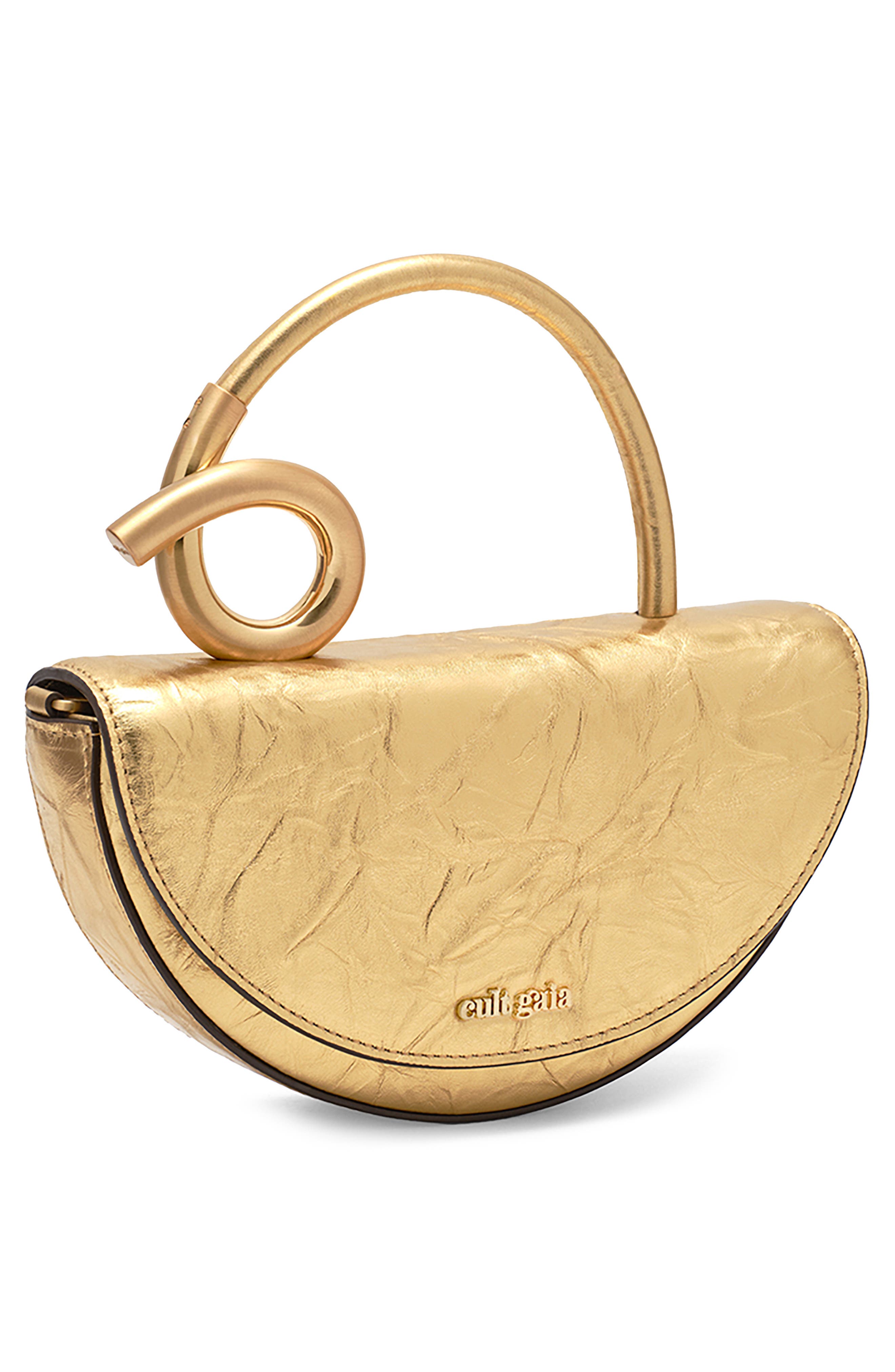 Cult Gaia Nano Azariah Metallic Leather Top Handle Bag, Alternate, color, 