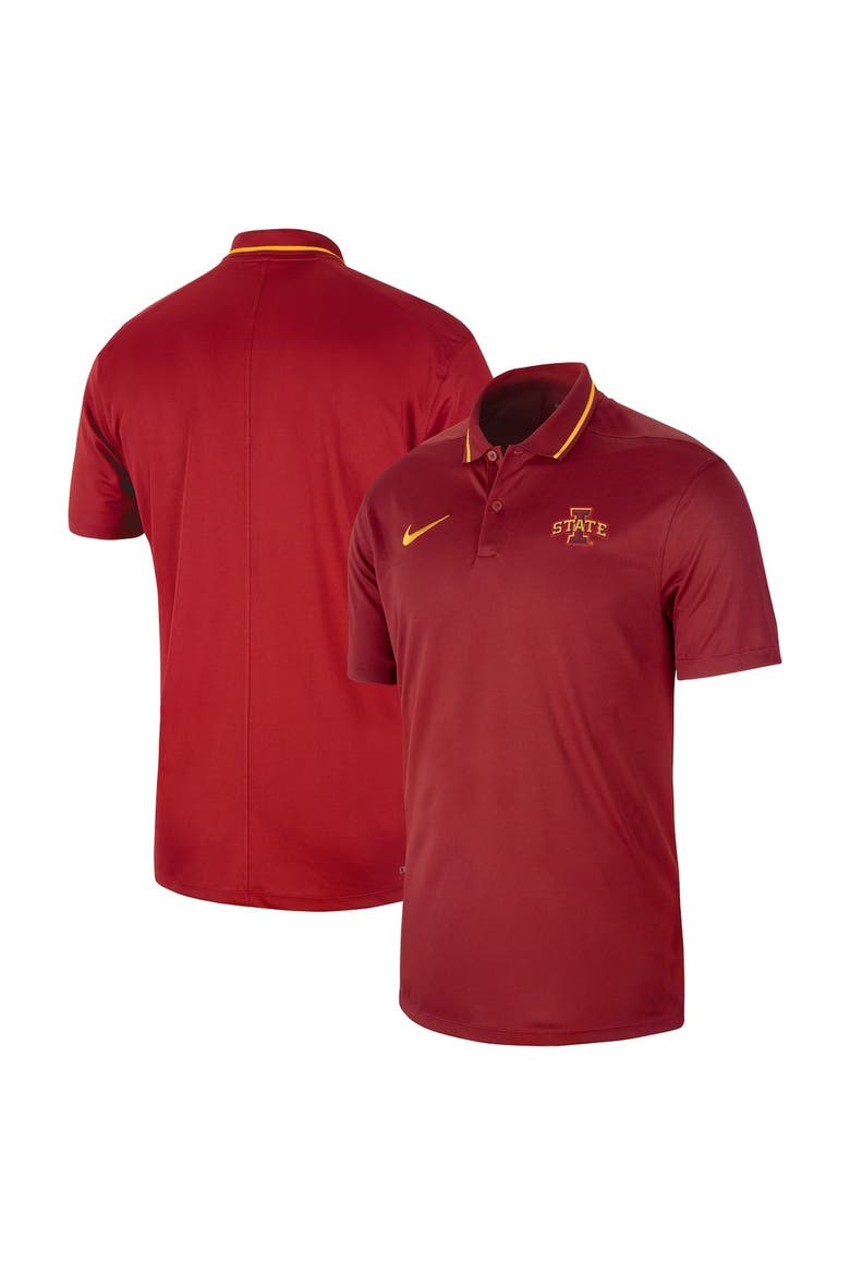 Men's Nike  Cardinal Iowa State Cyclones 2023 Sideline Coaches Performance Polo, Main, color, Cardinal