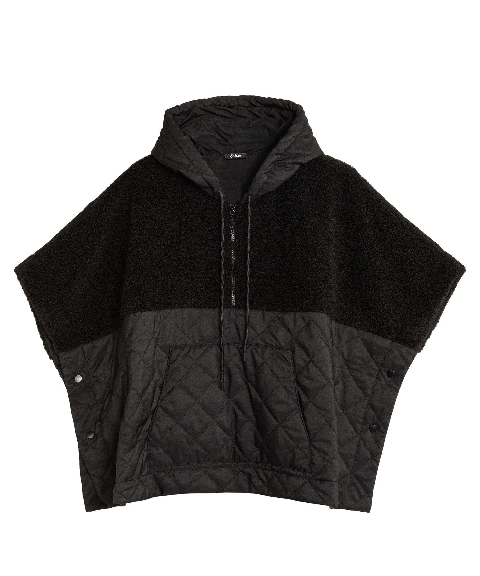 Combo Quilted Hooded Poncho