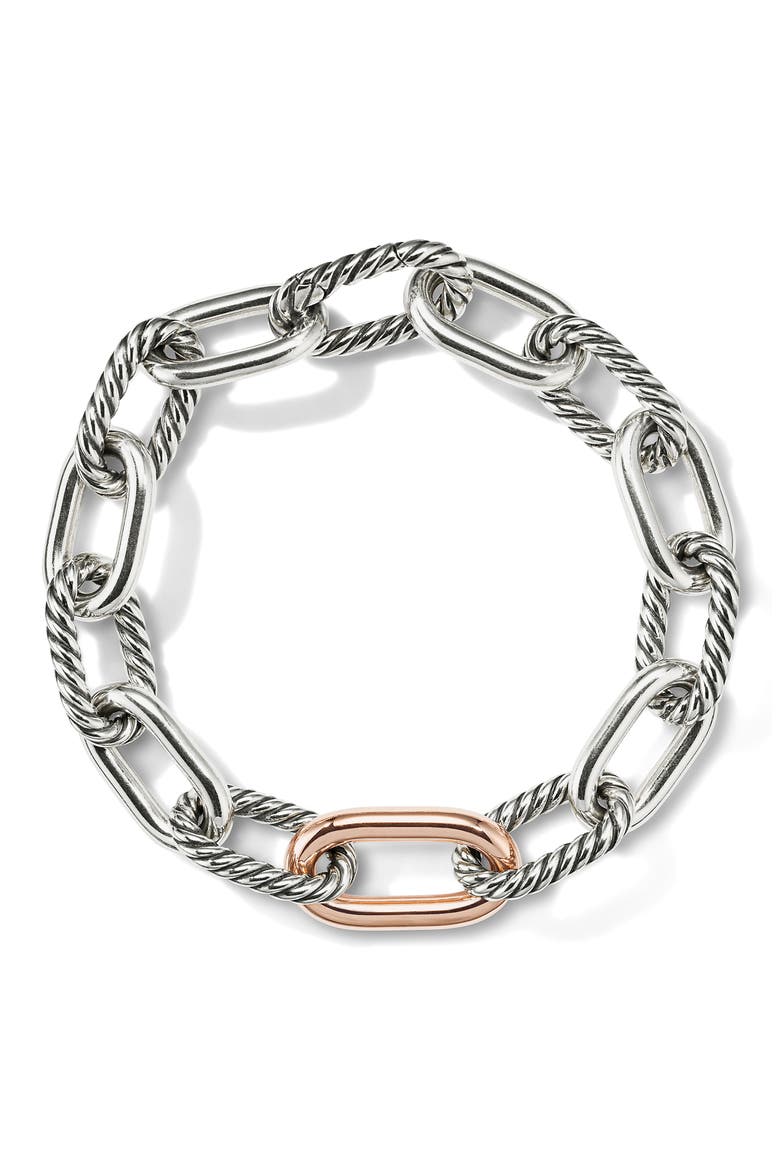 Madison® Chain Bracelet in Sterling Silver with 18K Rose Gold, 11mm, Alternate, color, SILVER/ ROSE GOLD