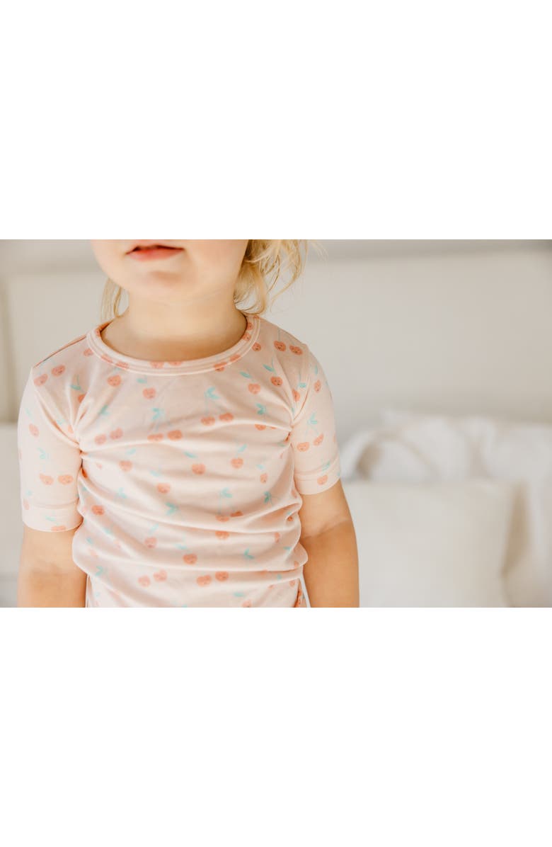 Copper Pearl Kids' Cheery Cherry Fitted Two-Piece Short Pajamas, Alternate, color,