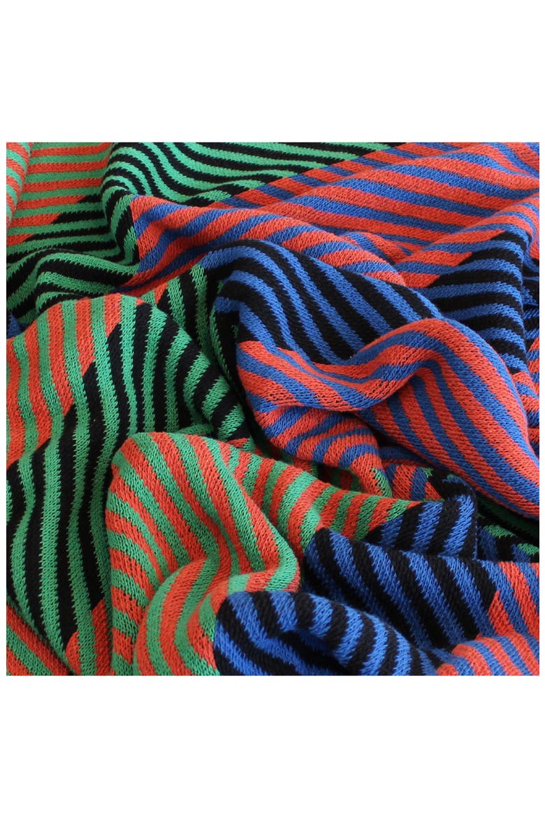 Optical Movement Throw Blanket, Alternate, color, BLACK RUST GREEN BLUE