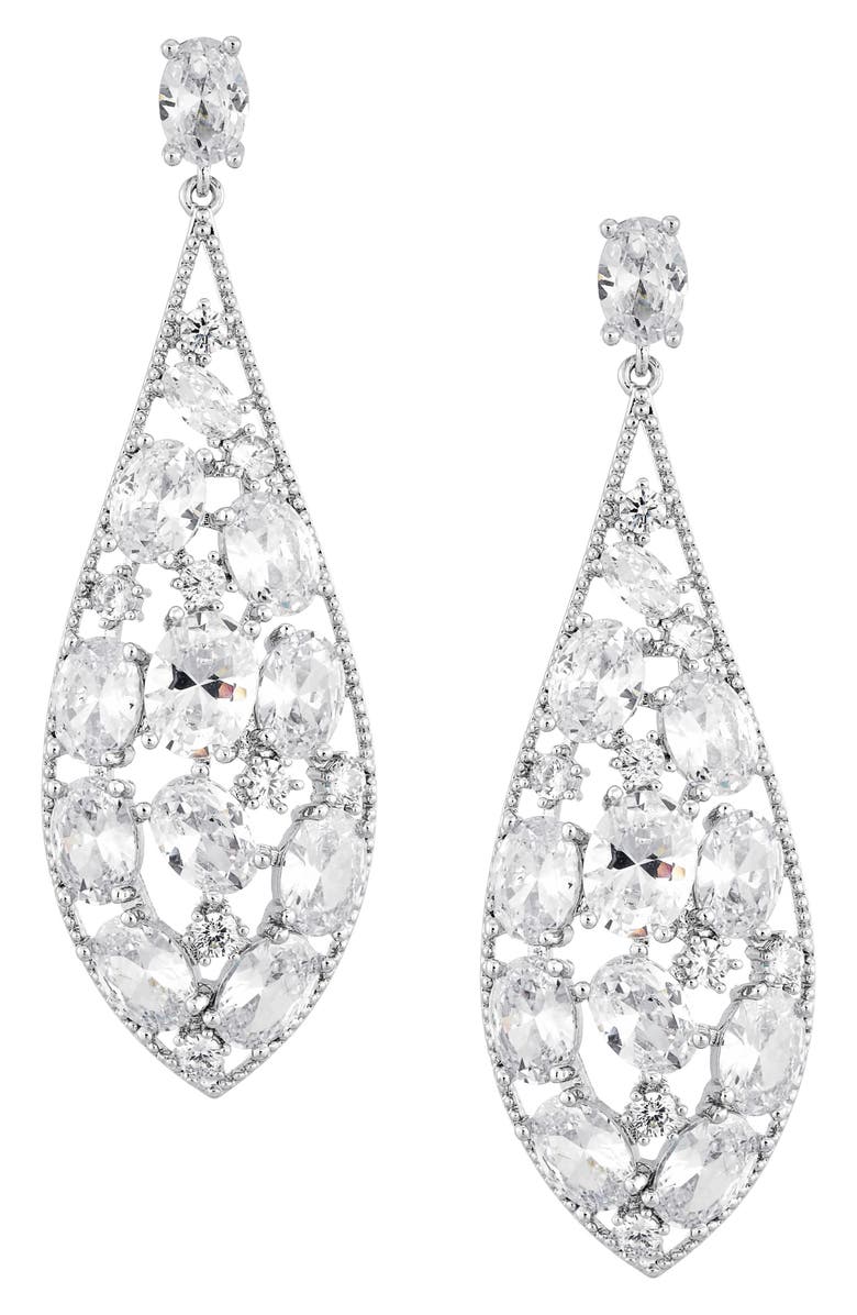 Nina Cubic Zirconia Teardrop Earrings, Main, color,