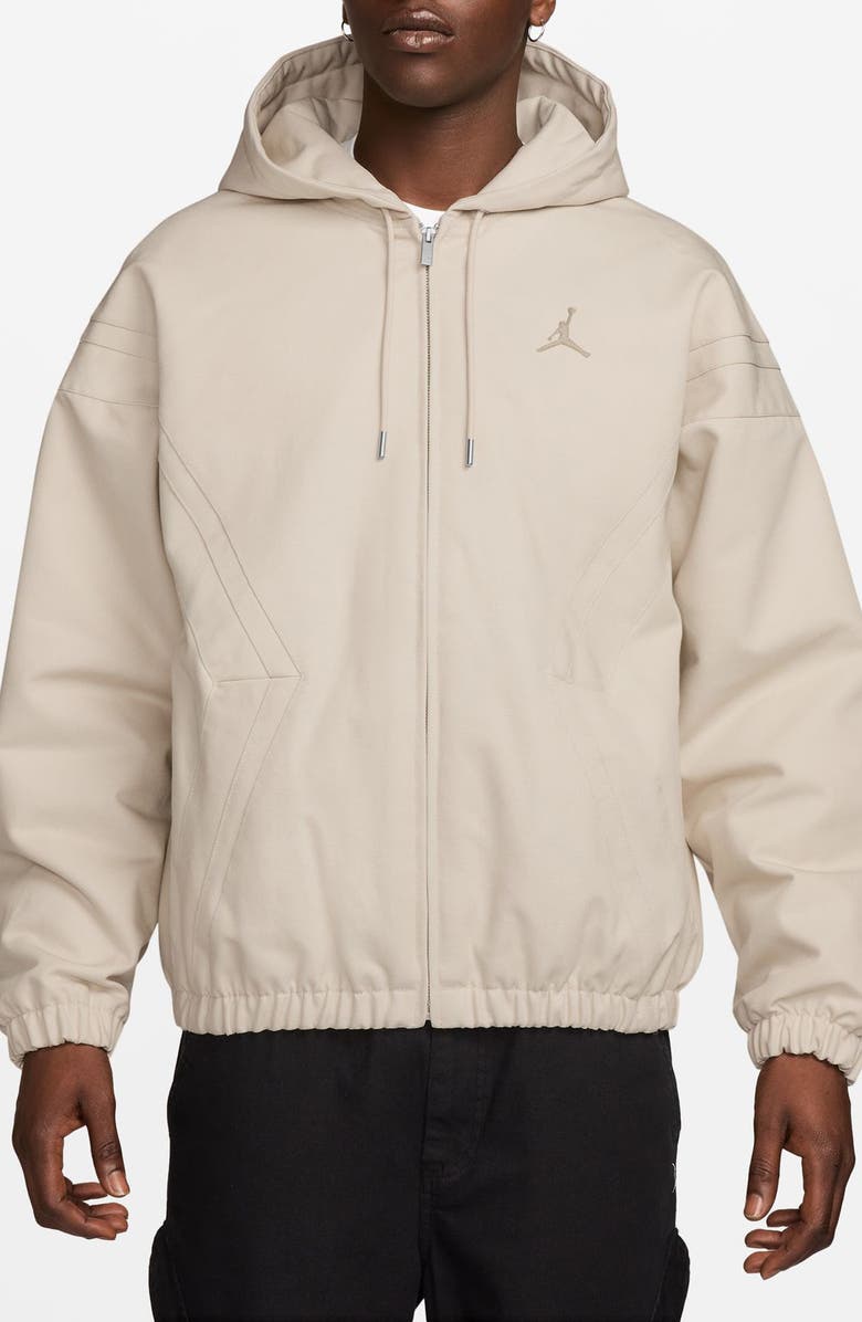 Jordan Flight Draft Hooded Jacket, Main, color, Light Ore Wood Brown/ Brown