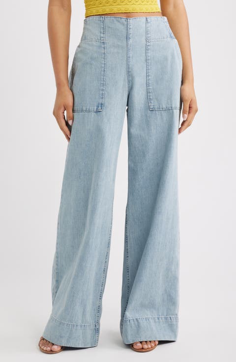 Breezy Pull-On Wide Leg Jeans (Dusk)
