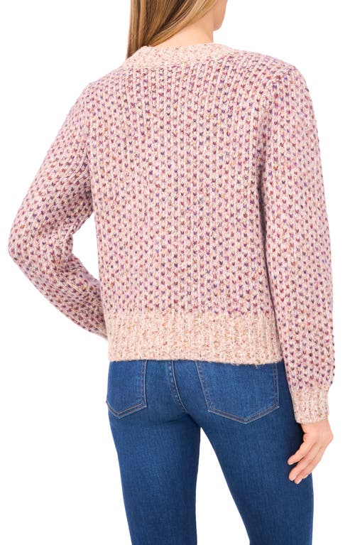 Cece Tuck Stitch Grandpa Button-up Cardigan In Pink
