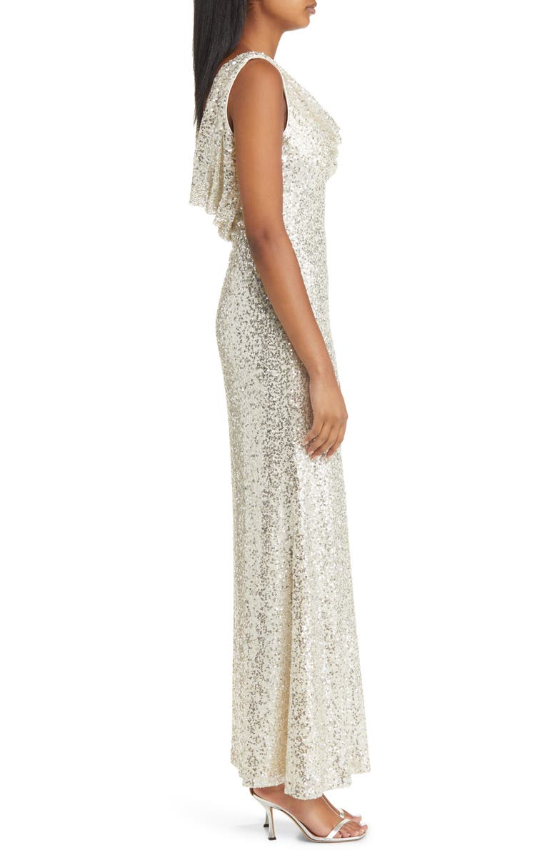 Vince Camuto Cowl Neck Sequin Gown, Alternate, color, 