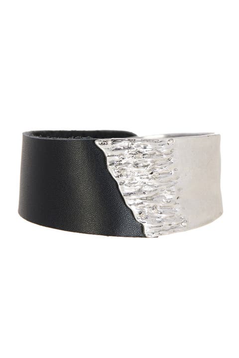 Black & Silver Wild Ways Leather Bracelet