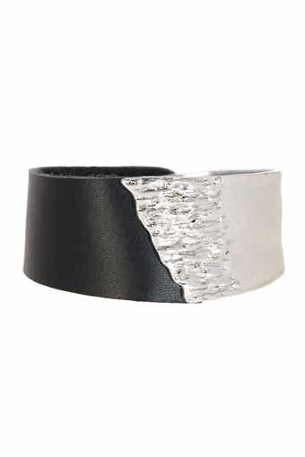 SAACHI Black & Silver Wild Ways Leather Bracelet