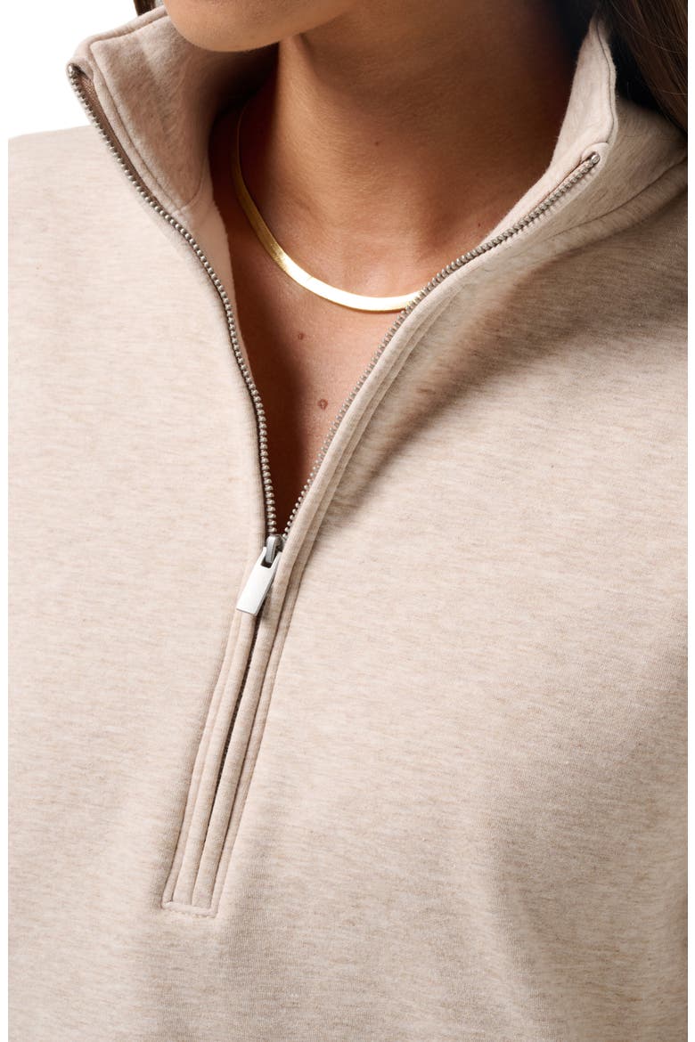 Cloud Half Zip Pullover, Alternate, color, HEATHER NATURAL