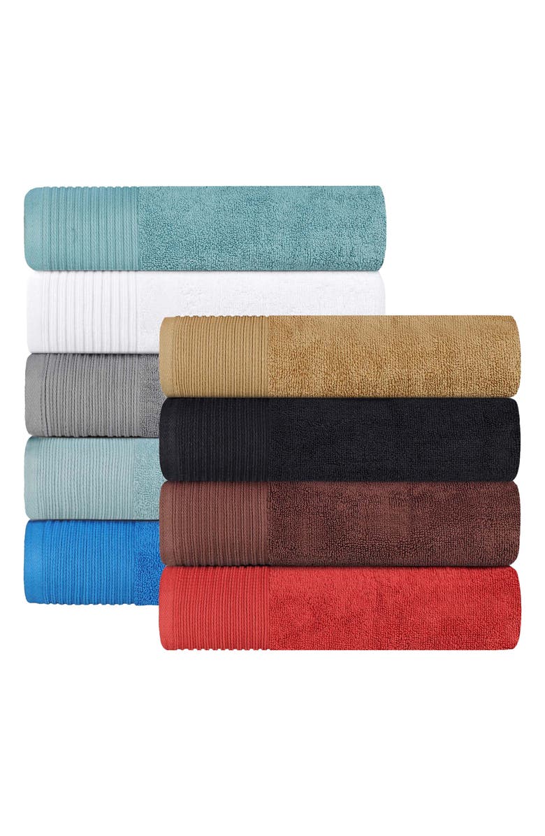 Superior Marble 10-Piece Quick-Drying Cotton Towel Set, Alternate, color, Teal