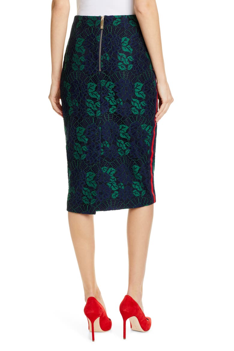 Lace Pencil Skirt, Alternate, color, NAVY