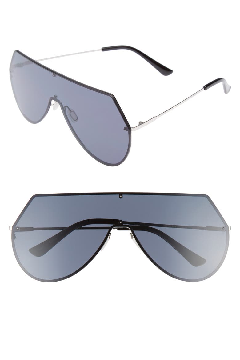 55mm Shield Sunglasses, Main, color, BLACK