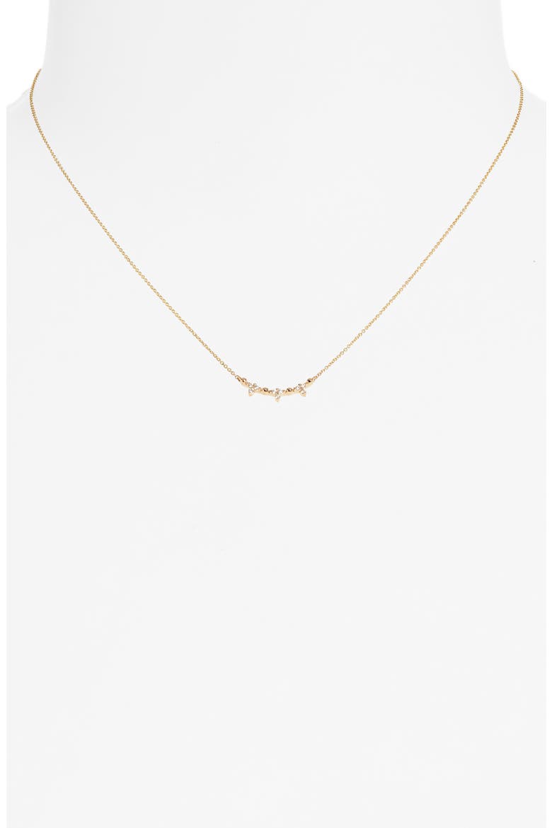Poppy Rae Diamond Curved Pendant Necklace, Alternate, color, YELLOW GOLD