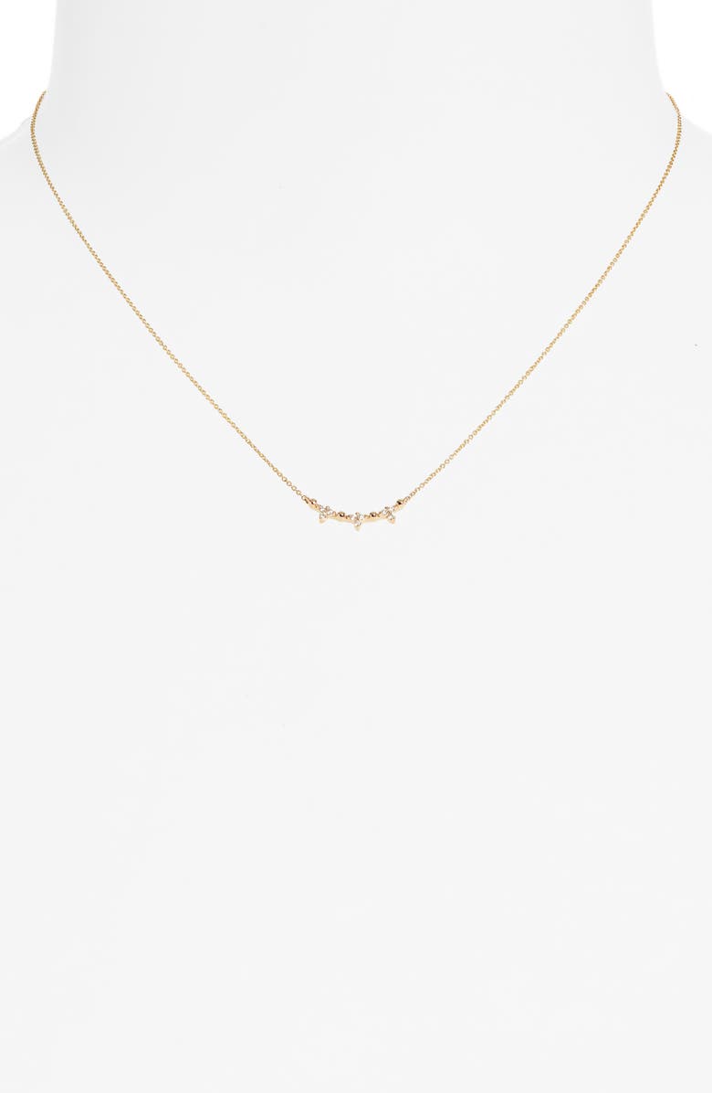 Dana Rebecca Designs Poppy Rae Diamond Curved Pendant Necklace, Alternate, color, Yellow Gold