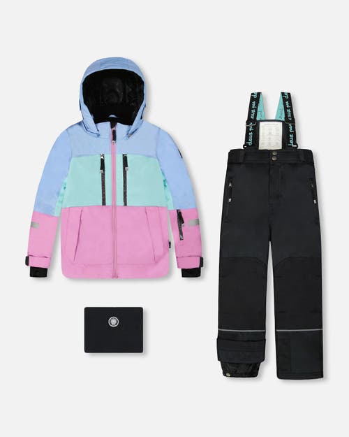 Deux Par Deux Two-piece Teknik Snowsuit With Jacket And Solid Pant In Multi