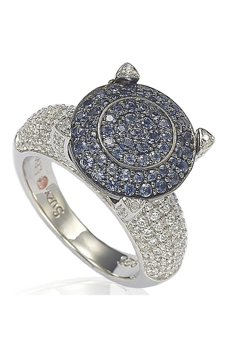 SUZY LEVIAN Sterling Silver Pave Blue CZ Ring, Main, color, Blue