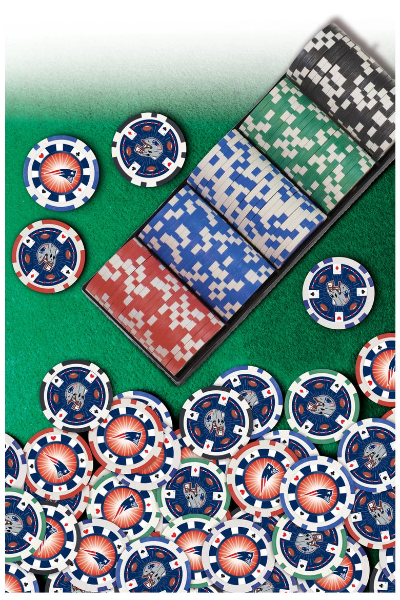 New England Patriots 100pc Poker Chips, Alternate, color, Multicolor