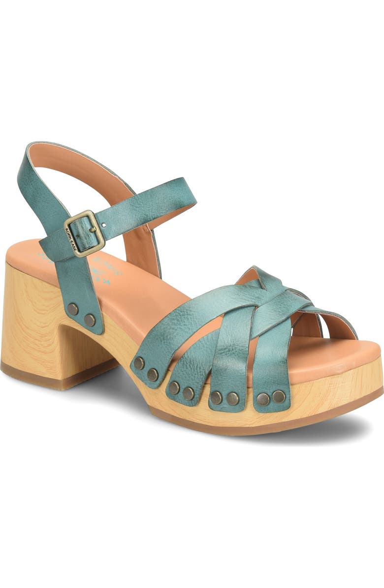 Kork-Ease<sup>®</sup> Ester Platform Sandal, Main, color, Teal Leather